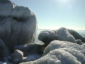 ice on rocks